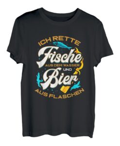 Fische und Bier Angler Geschenk zum Fischen Angeln T-Shirt