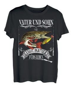 Fischen Angeln Vater Und Sohn Angelrute Fischer Geschenk T-Shirt