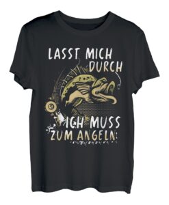 Fischer Geschenk Angler Angeln Fishing Nachtangeln Fischfang T-Shirt