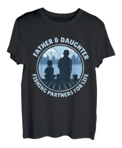 Fischer Vater Tochter Partner Fischer Vätertag Geschenk T-Shirt