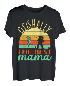 Fischerfrau Ofishally Beste Mutter Angelfischerin Frau Mama T-Shirt