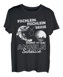 Fischlein Beisse Angler Fischer Angeln Fisch Spruch Geschenk T-Shirt