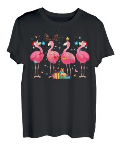 Flamingo Weihnachtsmann Rentier Weihnachten Christmas T-Shirt