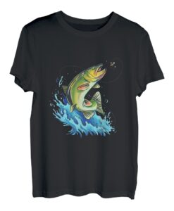 Fliegenfischen Forellen Malerei Illustration T-Shirt