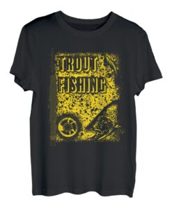 Fliegenfischrute für Forellen, Braun T-Shirt