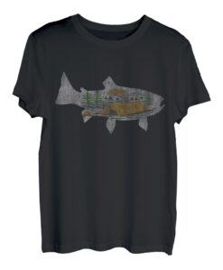 Forellen-Fliegenfischen Natur Outdoor Angler Fliegenfischen Liebhaber T-Shirt