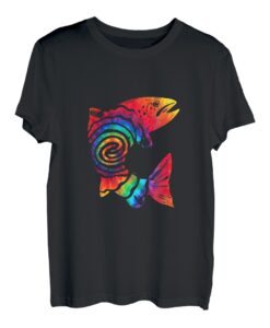 Forellenfisch-Batikfärbung, Vintage-Forellenangel-Liebhaber T-Shirt
