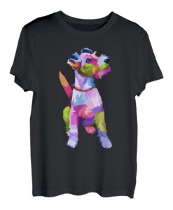 Fox Terrier buntes Pop Art Porträt für Hundebesitzer T-Shirt