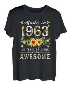 Frauen Muttertag 60 Geburtstag Sonnenblume Best of 1963 T-Shirt