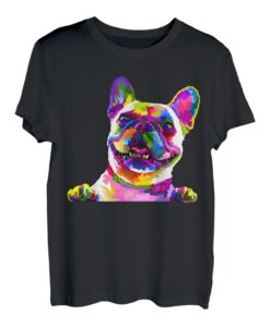 Frenchie Französische Bulldogge Pop Art Porträt Bouledogue T-Shirt