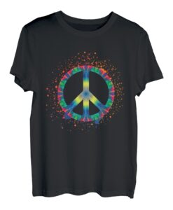 Friedenszeichen Grafik T-Shirt - Peace Sign Hippie Retro Tee T-Shirt