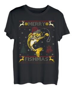Frohe Fische, Barschfischangeln, Weihnachten T-Shirt