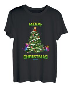 Frohe Weihnachten mit Katzen T-Shirt