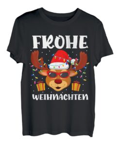 Frohe Weihnachten Outfit Rentier Santa Deutsche Weihnachten T-Shirt