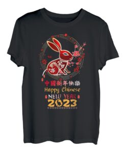 Frohes chinesisches Neujahr 2023 Mondkreiszeichen Jahr des Hasen T-Shirt