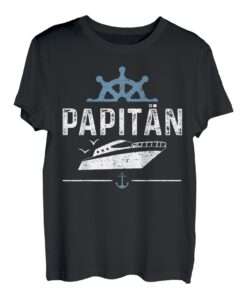 Funny Boot Kapitän: Papitän - Vater T-Shirt