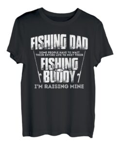 Funny Dad And Baby Matching Vatertag Angeln T-Shirt