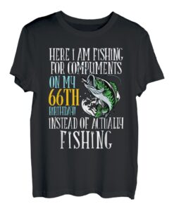 Funny Fisherman's 66th Birthday 66 Barsch Angeln B-Day T-Shirt