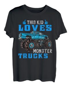Funny This Kid Loves Monster Truck Lover Fahrer Jungen Mädchen T-Shirt