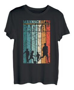 Fußball Vater mit 3 Kinder Fußballer Kapitän Papa T-Shirt