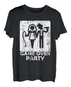 Game Over Hochzeit Bräutigam Bachelor Abschied Junggesellen T-Shirt