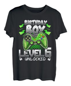 Geburtstag Jungen Level 6 Unlocked Video-Gamer Geburtstag T-Shirt