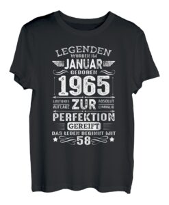 Geschenk zum 1965. Geburtstag Jahrgang 58 Januar Lustige T-Shirt