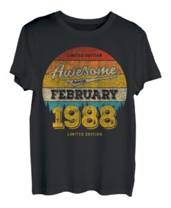 Geschenk zum 35. Geburtstag im Februar 2023 - Awesome Since 1988 T-Shirt