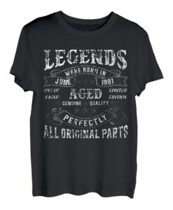 Geschenke zum 42. Geburtstag für Männer, Frauen, Herren Bekleidung 1981 Vintage T-Shirt