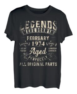 Geschenke zum 49. Geburtstag für Männer, Frauen, Herren Bekleidung 1974 Vintage T-Shirt