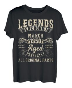 Geschenke zum 73. Geburtstag für Männer, Frauen, Herren Bekleidung 1950 Vintage T-Shirt