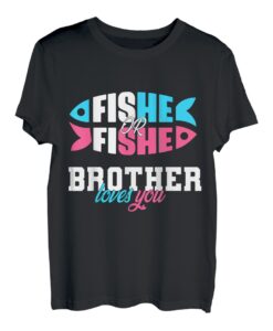 Geschlecht Ideen enthüllen Fische oder Fische BROTHER liebt dich Angeln T-Shirt