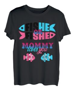 Geschlecht Ideen enthüllen Fische oder Fische Mama liebt dich Angeln T-Shirt