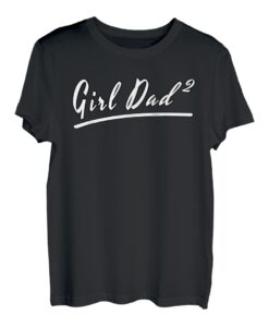 Girl Dad Hoch 2 Zwei Töchter Vater Von Zwei Mädchen T-Shirt