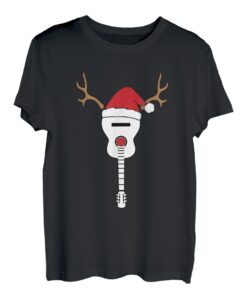 Gitarre Santa Hat Rentier Weihnachten Pyjama X-Mas Gitarristen T-Shirt