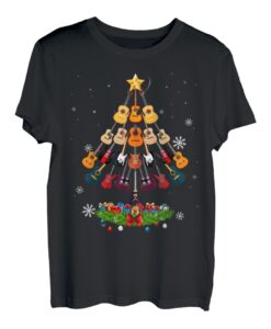 Gitarre Weihnachten Gitarren Baumlichter Lustiges Geschenk T-Shirt