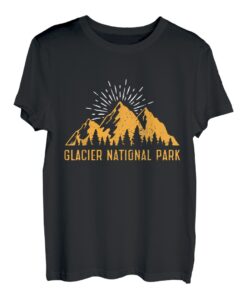 Glacier Nationalpark Bergsteiger Bergfreunde Wanderer T-Shirt