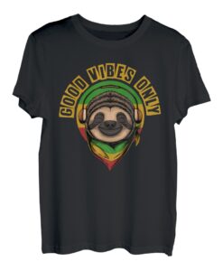 Good Vibes Only Rasta Reggae Musik Faultier Cool Summer Reggae T-Shirt