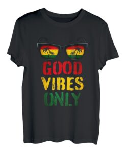 Good Vibes Only Reggae Musik Rasta Kostüm mit Sonnenbrille T-Shirt