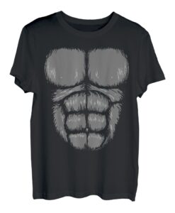 Gorilla Affe Bauch Truhe Kostüm T-Shirt Tier Halloween T-Shirt