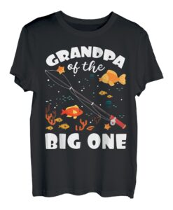 Grandpa Of The Big One Geburtstag Angeln Thema Bday T-Shirt