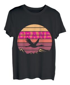 Grauer Eurasischer Kranich Vogel Vintage Storch Zugvogel T-Shirt
