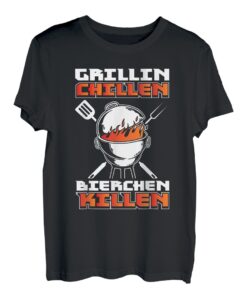 Grillen Chillen Bierchen Killen BBQ Griller Grillmeister T-Shirt