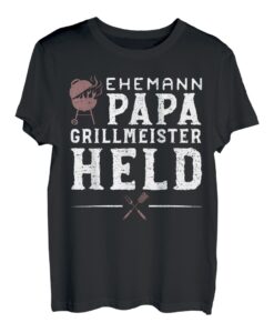 Grillen: Ehemann Papa Grillmeister Held - Vatertag Sprüche T-Shirt