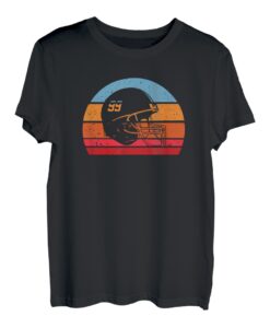Hapfox American Football Helm Sunset Retro Design T-Shirt