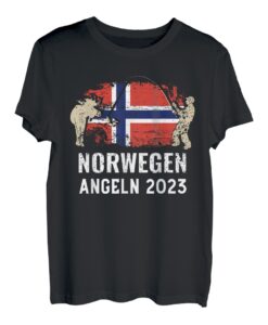 Hapfox Angler Design Norwegen Angeln T-Shirt