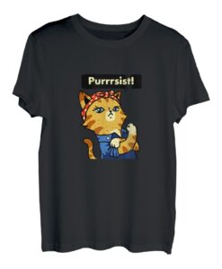 Hapfox Damen March Purrsist Cat Lady T-Shirt