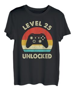 Hapfox - Retro Vintage 25. Geburtstag lustiger Gamer T-Shirt