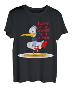 Happy As A Seagull With A Fish T-Shirt Sommerkleidung T-Shirt