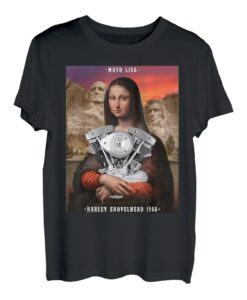 HD Shovelhead Motorrad Moto Lisa Vintage Mona Lisa Retro T-Shirt